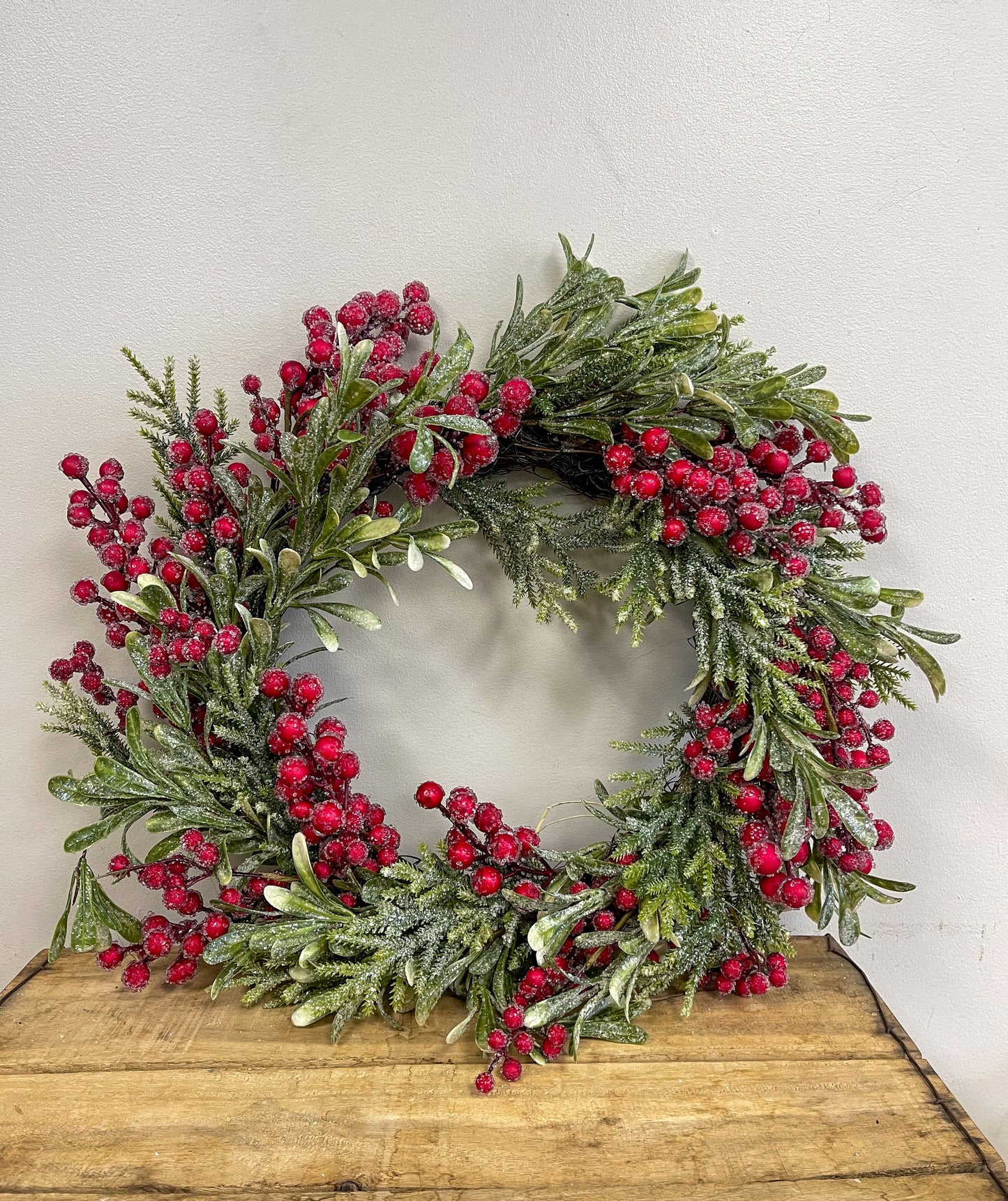 Frosted Red Berry Wreath
