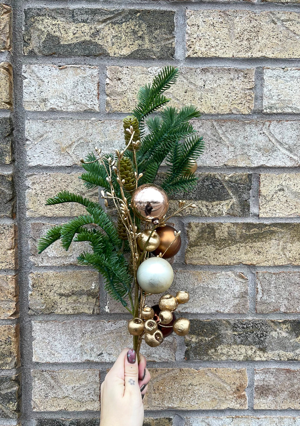 Golden Pine Artificial Ornament